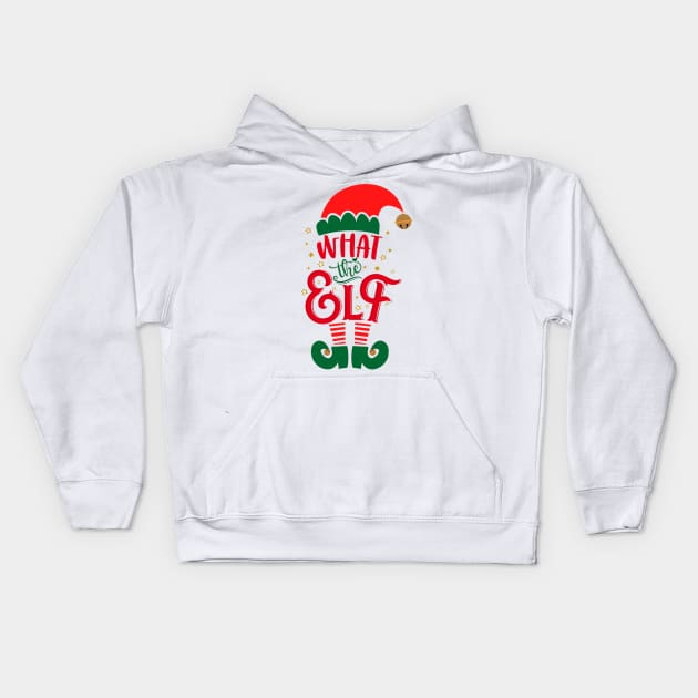 What The Elf Christmas Shirt Matching Family Group Festive Holiday Kids Hoodie by PsychoDynamics